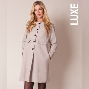 Seraphine Luxe maternity coat - tan (U.S. 2)